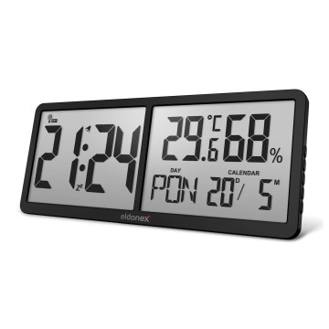 ELDONEX ECL-1110-BK - Digitale wandklok TimeCheck 4xAA zwart
