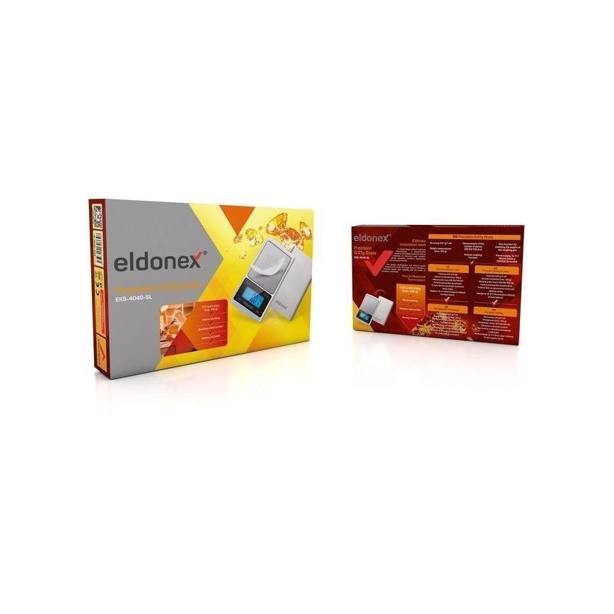 ELDONEX EKS-4040-SL - Hoge precisie weegschaal 2xCR2032 zilver