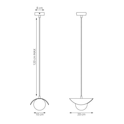 Elegante kabelhanglamp RITUAL 1xG9/8W/230V beige