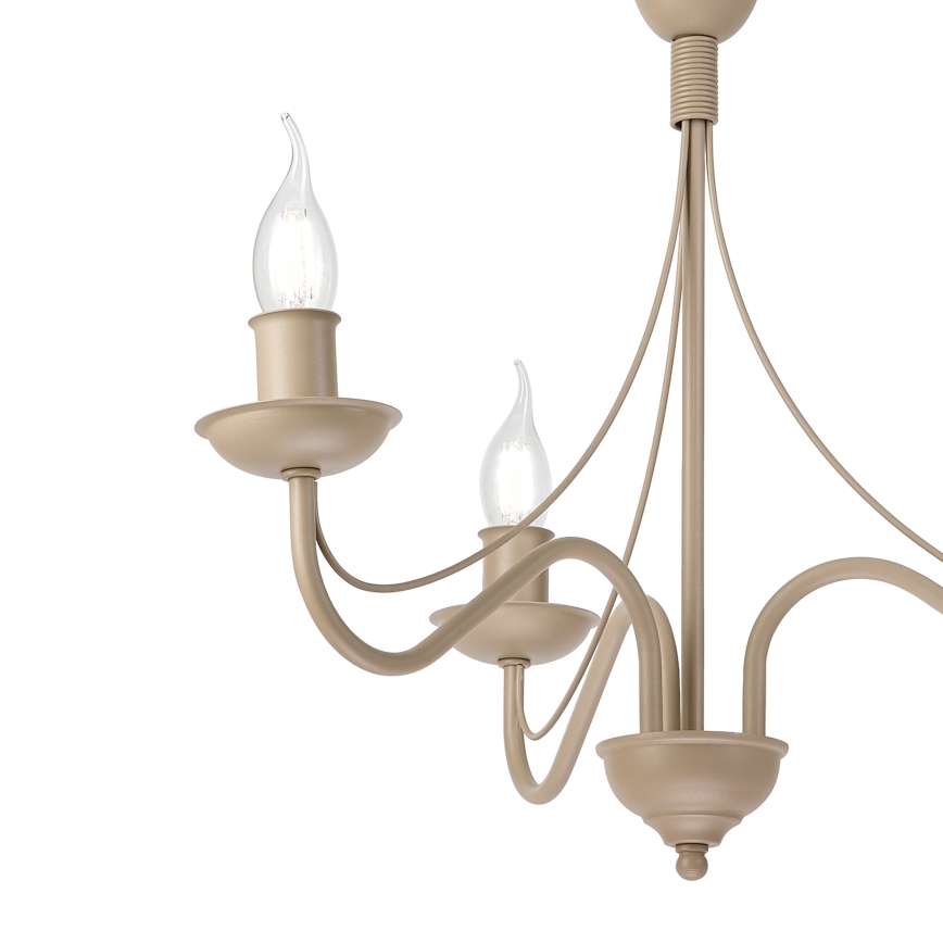 Elegante kroonluchter aan ketting ANTON, 3xE14/60W/230V, beige