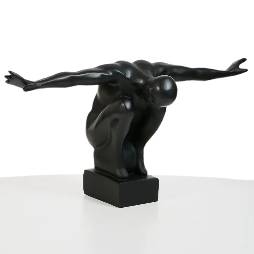 Elegante tafeldecoratie 25x41x20 cm, hars/zwart