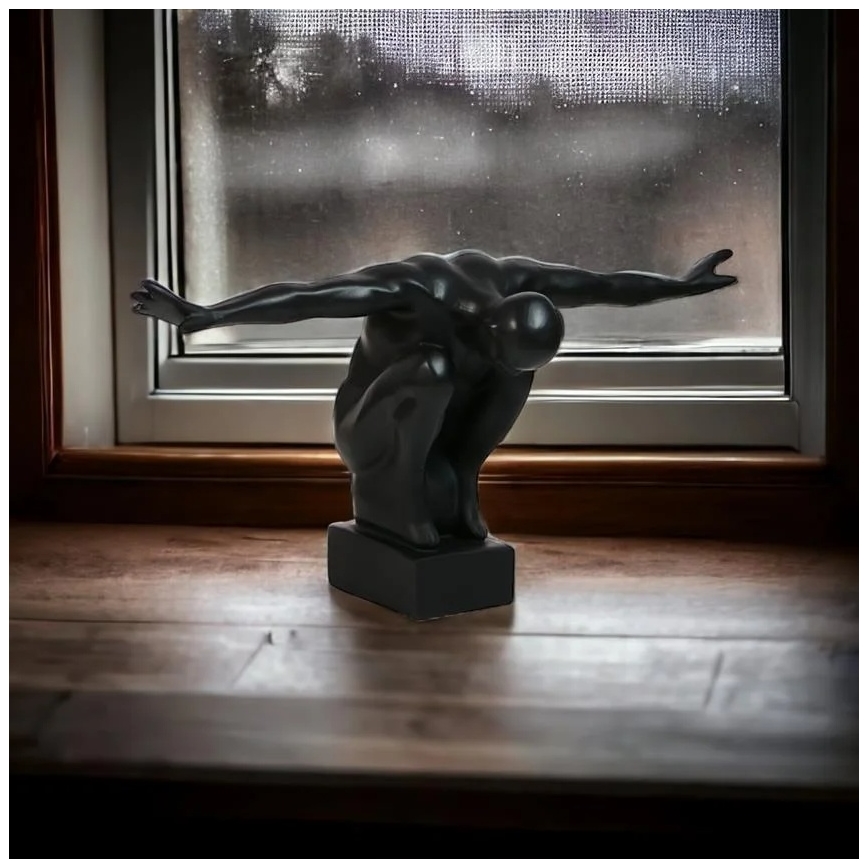 Elegante tafeldecoratie 25x41x20 cm, hars/zwart