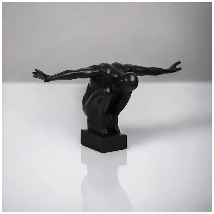 Elegante tafeldecoratie 25x41x20 cm, hars/zwart