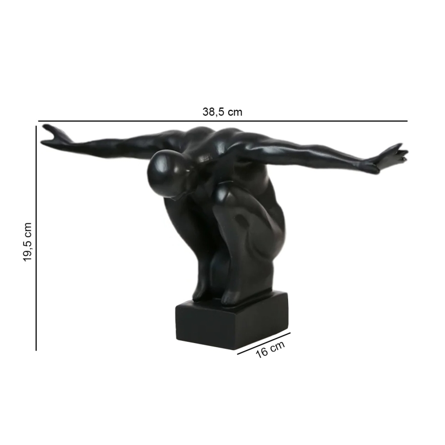 Elegante tafeldecoratie 25x41x20 cm, hars/zwart