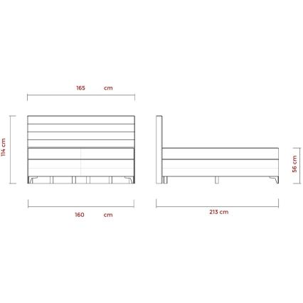 Elektrisch verstelbaar gestoffeerd bed met matrassen MILA 160x200 cm grijs