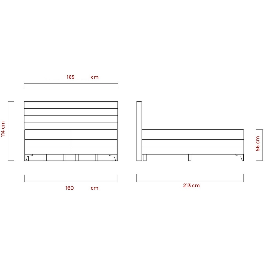 Elektrisch verstelbaar gestoffeerd bed met matrassen MILA 160x200 cm grijs