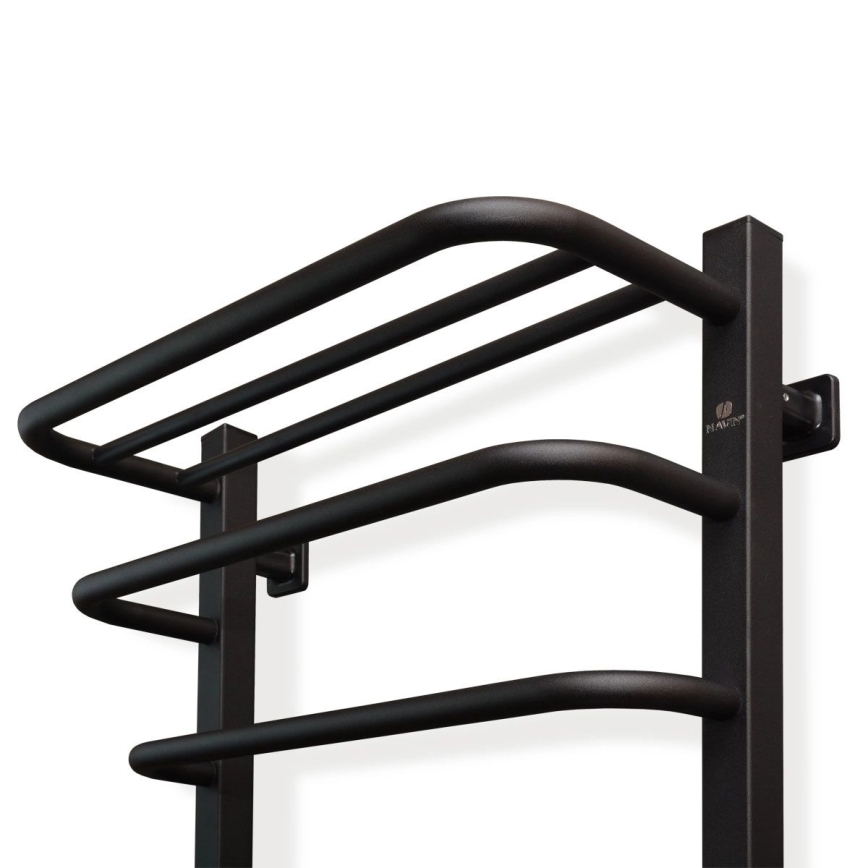 Elektrische badkamerradiator met thermostaat FORTIS 350W/230V 80,6 cm IP44, zwart, links