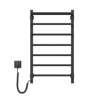 Elektrische badkamerradiator met thermostaat FORTIS 350W/230V 80,6 cm IP44, zwart, links
