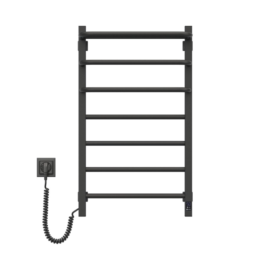Elektrische badkamerradiator met thermostaat FORTIS 350W/230V 80,6 cm IP44, zwart, links