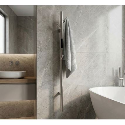 Elektrische buisvormige handdoekdroger 118 cm 30 W RVS