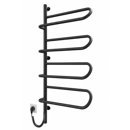 Elektrische draaibare handdoekdroger ELECTRA 120W/230V 102,5x47,5 cm RVS/zwart, links