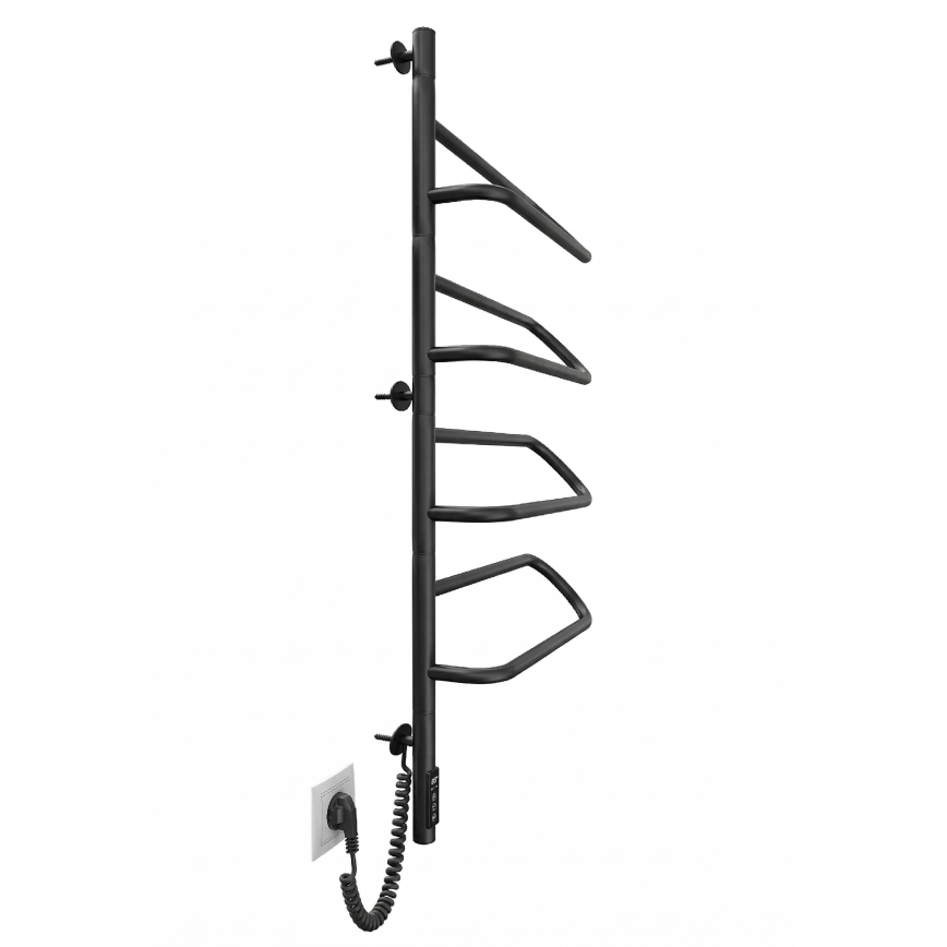 Elektrische draaibare handdoekdroger ELECTRA 120W/230V 102,5x47,5 cm RVS/zwart, links