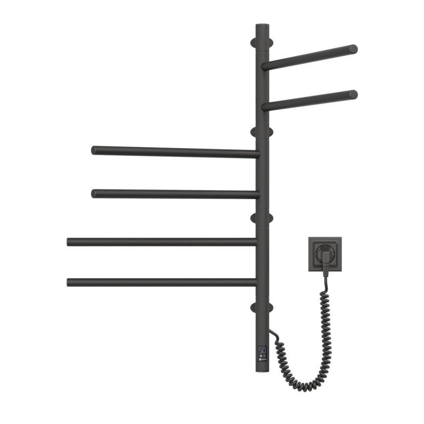 Elektrische draaibare handdoekdroger met thermostaat ARABESQUE 105 W 82 x 49 cm zwart