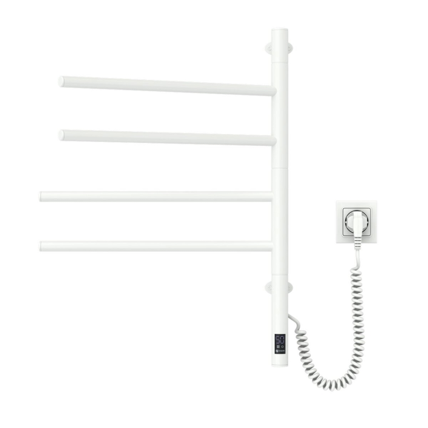 Elektrische draaibare handdoekdroger met thermostaat ARABESQUE 60W 65x49 cm wit