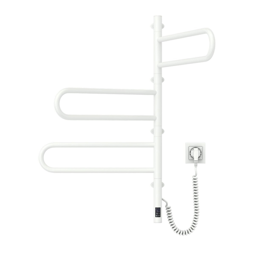 Elektrische draaibare handdoekdroger met thermostaat FOUETTE 120W 80x49 cm wit