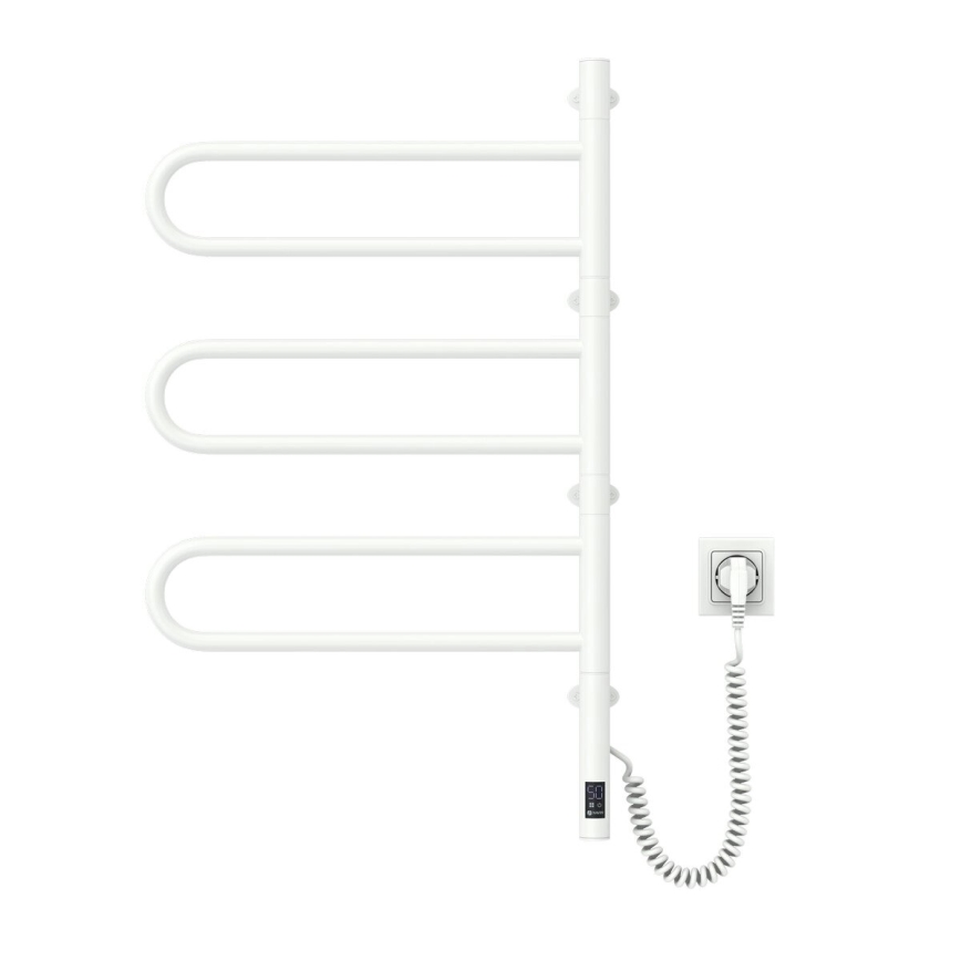 Elektrische draaibare handdoekdroger met thermostaat FOUETTE 120W 80x49 cm wit