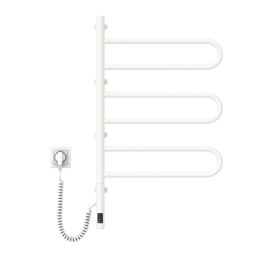 Elektrische draaibare handdoekdroger met thermostaat FOUETTE 120W 80x49 cm wit