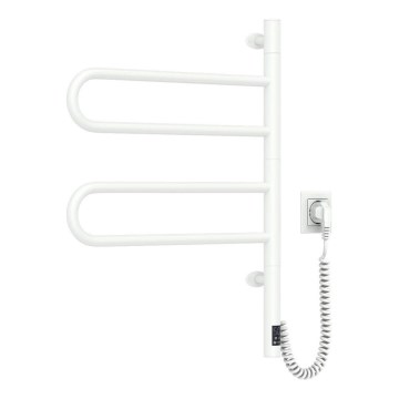 Elektrische draaibare handdoekdroger met thermostaat FOUETTE 128W/230V 64,6 cm IP44 wit