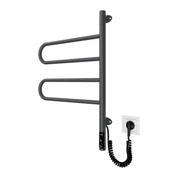 Elektrische draaibare handdoekdroger TRISTAR 75W/230V 62,5x44,5 cm IP44 roestvrij staal/zwart