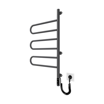 Elektrische draaibare handdoekdroger TRISTAR 80W/230V 82,5x44,5 cm IP44 RVS/zwart