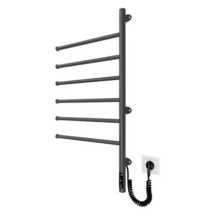 Elektrische draaibare handdoekdroger VEER 80W/230V 82,5x44,5 cm roestvrij staal/zwart