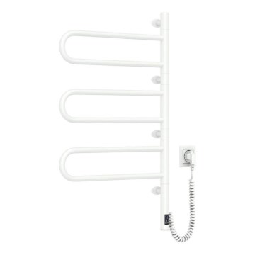 Elektrische draaibare handdoekradiator met thermostaat FOUETTE 100W 80x49 cm wit
