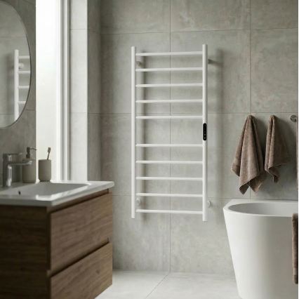 Elektrische handdoekdroger 45x96 cm 130W roestvrij staal/wit