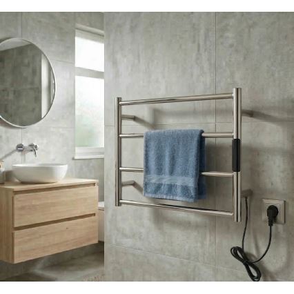 Elektrische handdoekdroger 56 x 37 cm, 63 W, roestvrij staal (RVS)