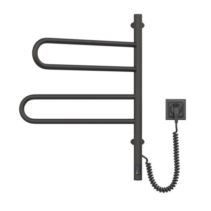 Elektrische draaibare handdoekdroger met thermostaat FOUETTE 128W/230V 64,6 cm IP44 zwart