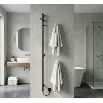 Elektrische handdoekdroger met stang 172 cm 46W zwart