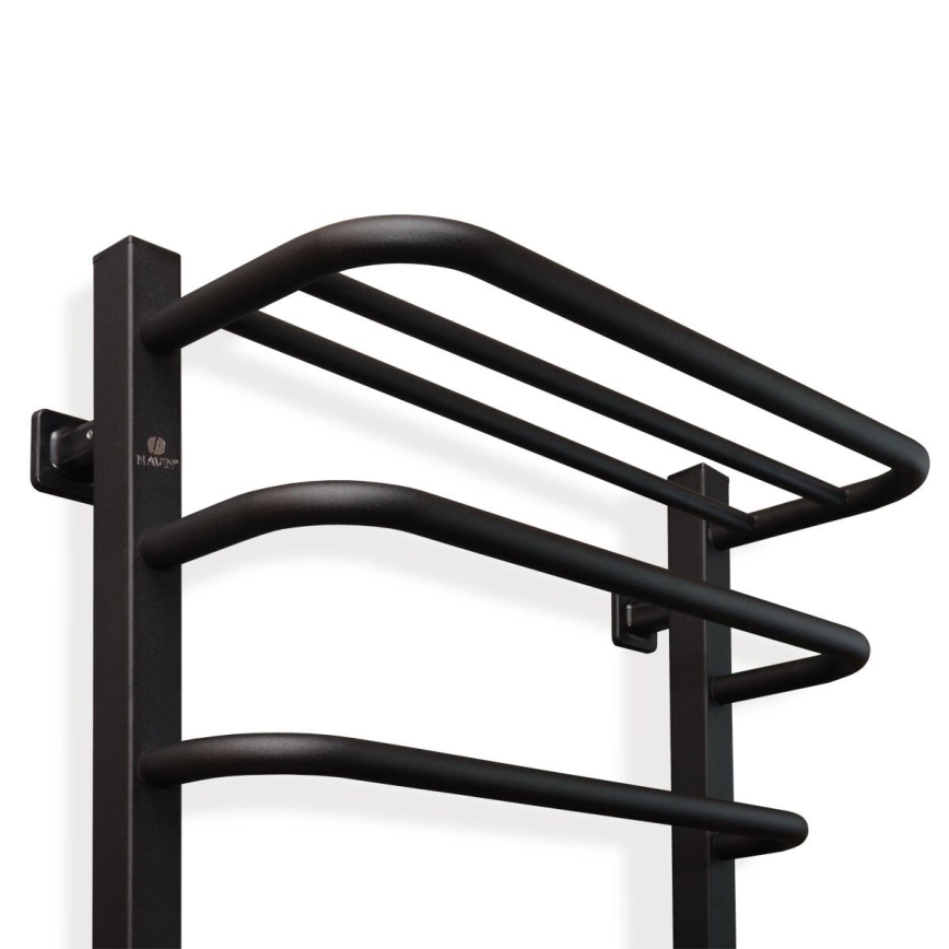 Elektrische handdoekdroger met thermostaat FORTIS 155W 80x48 cm, zwart, rechts