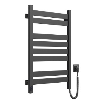 Elektrische handdoekdroger met thermostaat LARGO 168 W, 80 x 50 cm, zwart, rechts