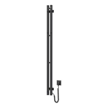 Elektrische handdoekdroger met thermostaat SILOUETTE 106W 150x9 cm zwart rechts