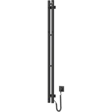 Elektrische handdoekdroger met thermostaat SILOUETTE 200W/230V 150,6cm IP44 zwart rechts