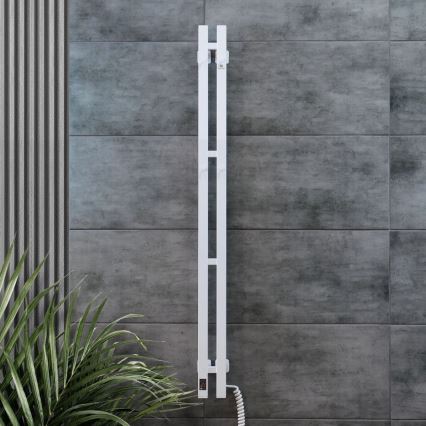 Elektrische handdoekdroger met thermostaat SILOUETTE 70W 120x9 cm, wit, rechts
