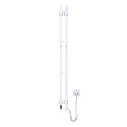 Elektrische handdoekdroger met thermostaat SILOUETTE 70W 120x9 cm, wit, rechts