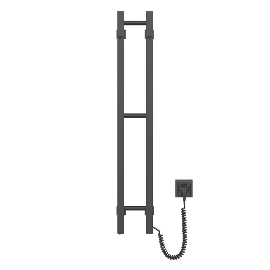 Elektrische handdoekhouder SILOUETTE 187W/230V 101,1 cm IP44 zwart rechts hoekig
