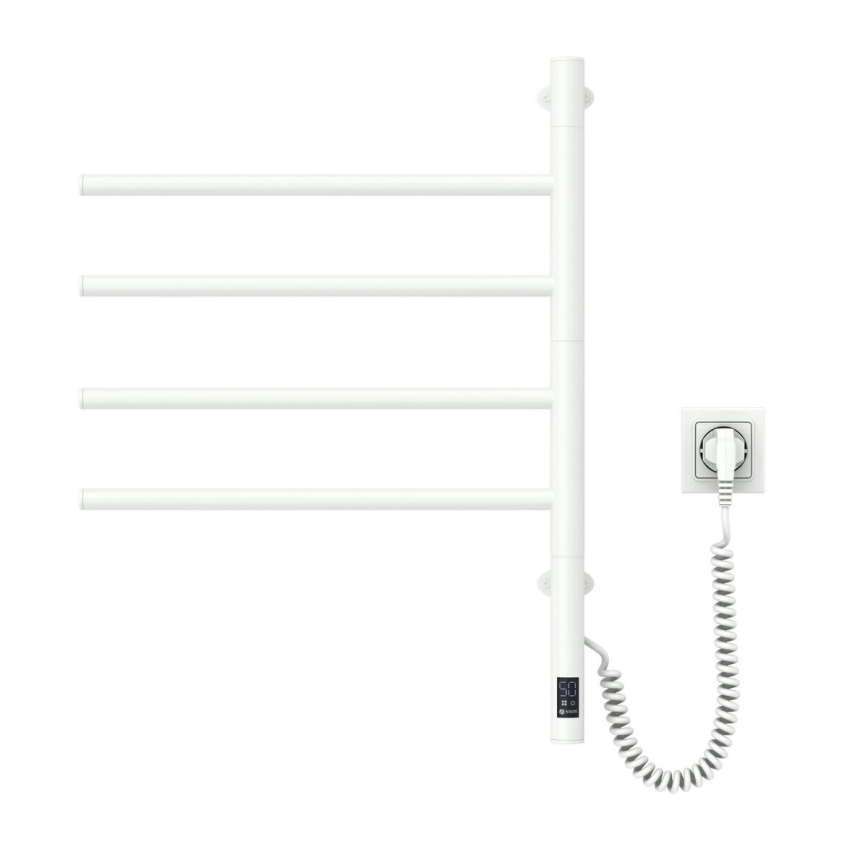 Elektrische handdoekradiator met thermostaat ARABESQUE 150W/230V 64,6 cm IP44 wit
