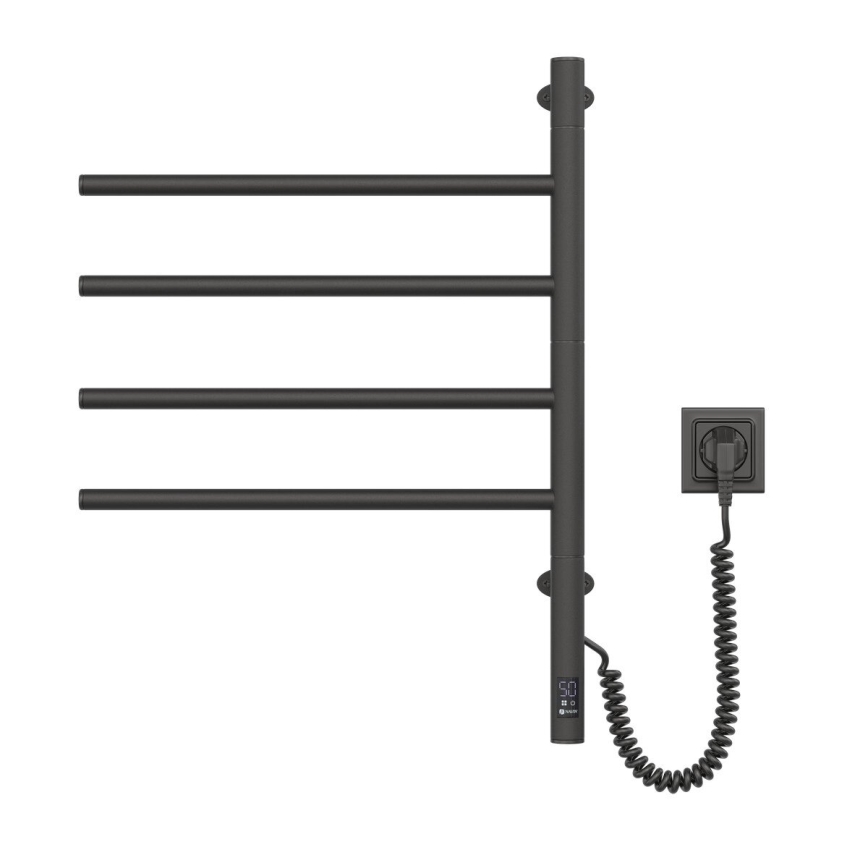 Elektrische handdoekradiator met thermostaat ARABESQUE 150W/230V 64,6 cm IP44 zwart