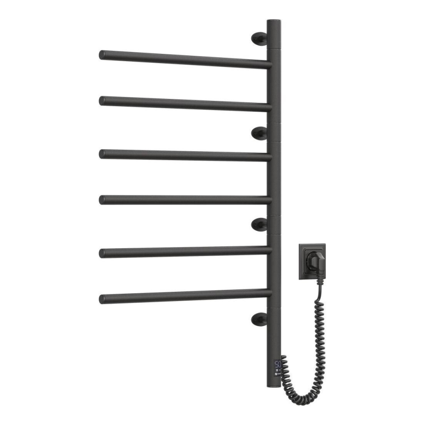 Elektrische handdoekradiator met thermostaat ARABESQUE 196W/230V 81,8 cm IP44 zwart