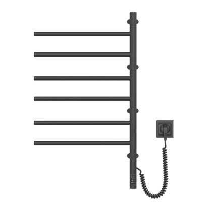 Elektrische handdoekradiator met thermostaat ARABESQUE 196W/230V 81,8 cm IP44 zwart
