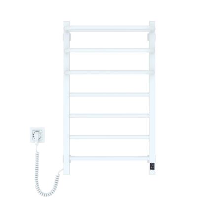 Elektrische handdoekradiator met thermostaat FORTIS 155W 80x48 cm wit links