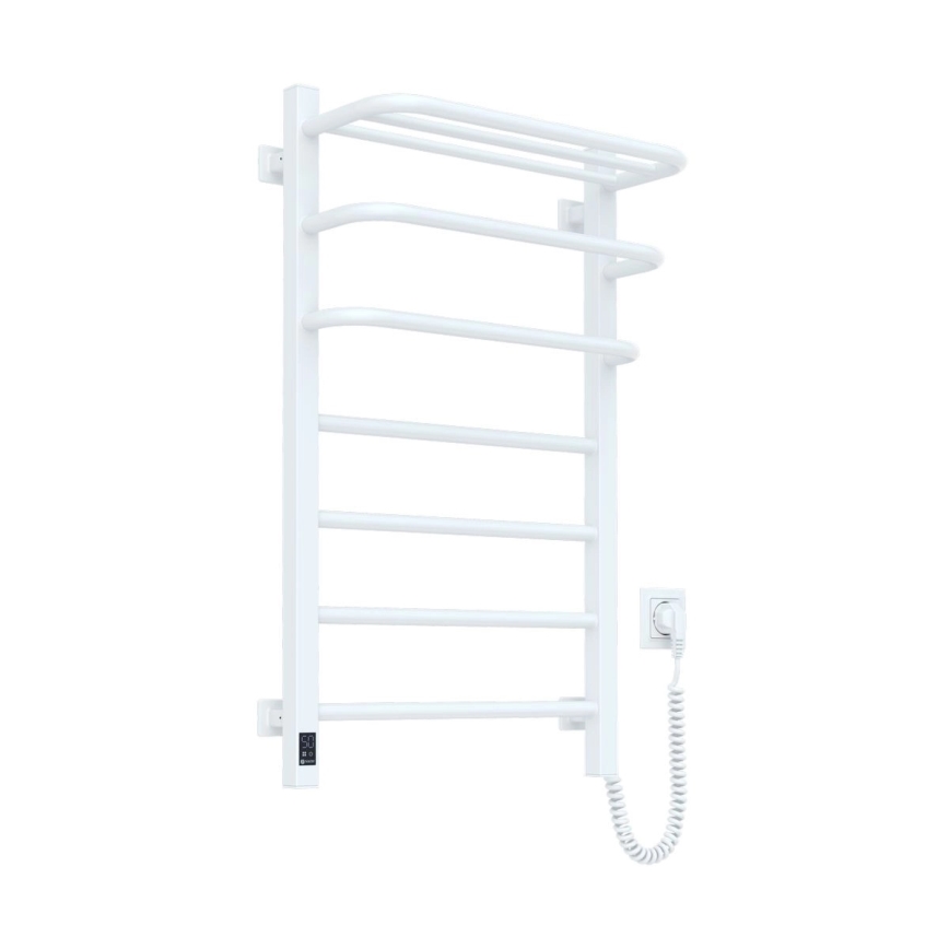 Elektrische handdoekradiator met thermostaat FORTIS 155W 80x48 cm wit rechts