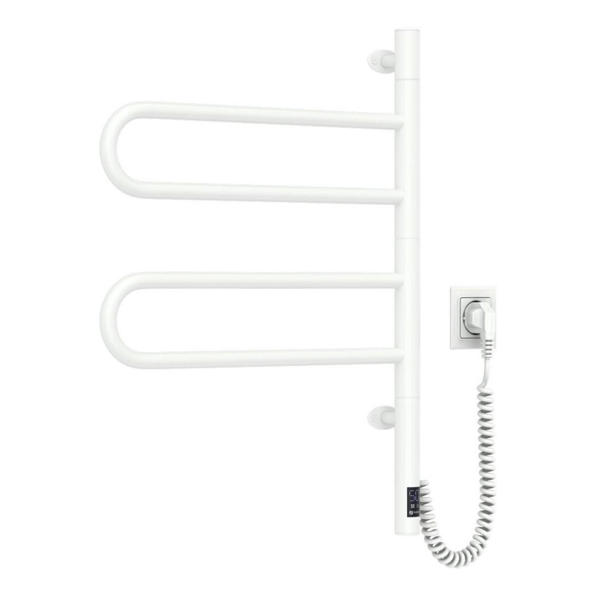 Elektrische handdoekradiator met thermostaat FOUETTE 128W/230V 64,6 cm IP44 wit