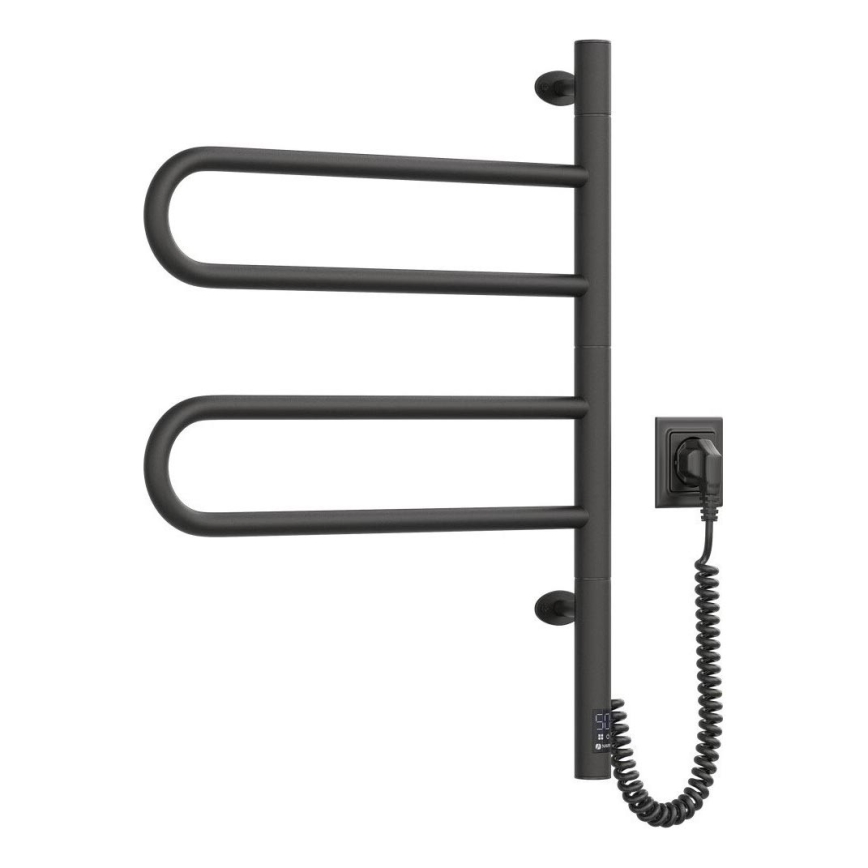Elektrische handdoekradiator met thermostaat FOUETTE 128W/230V 64,6 cm IP44 zwart