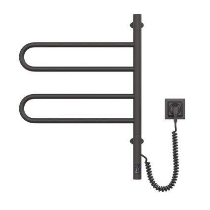 Elektrische handdoekradiator met thermostaat FOUETTE 128W/230V 64,6 cm IP44 zwart