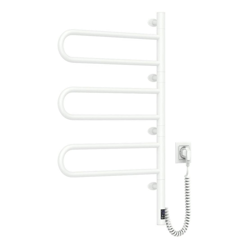 Elektrische handdoekradiator met thermostaat FOUETTE 185W/230V 81,8 cm IP44 wit