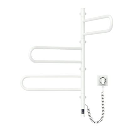 Elektrische handdoekradiator met thermostaat FOUETTE 185W/230V 81,8 cm IP44 wit