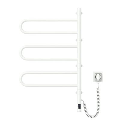 Elektrische handdoekradiator met thermostaat FOUETTE 185W/230V 81,8 cm IP44 wit