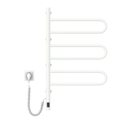 Elektrische handdoekradiator met thermostaat FOUETTE 185W/230V 81,8 cm IP44 wit